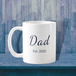 Neuer Papa Vatertag Minimalistische blaue Typograf Kaffeetasse