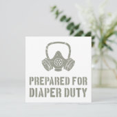 Neuer Papa vorbereitet auf Windelunterricht Einladung (Stehend Vorderseite)