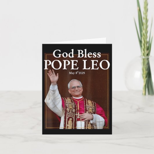 Neuer Papst 2025 Gott segne Papst Leo 8. Mai 2025 Karte (Vorderseite)
