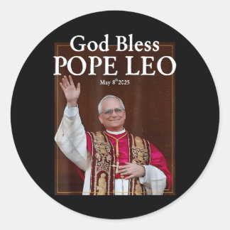 Neuer Papst 2025 Gott segne Papst Leo 8. Mai 2025 Runder Aufkleber