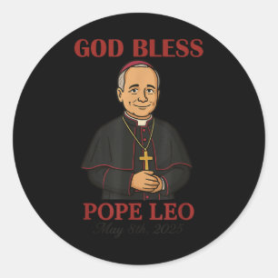 Neuer Papst 2025 Gott segne Papst Leo Xiv 8. Mai 2 Runder Aufkleber