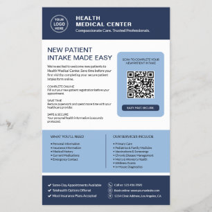 Neuer Patienteneingang QR Gesundheitsklinik Flyer