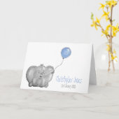 Neuer personalisierter Elefantenballon Karte (Gelbe Blume)