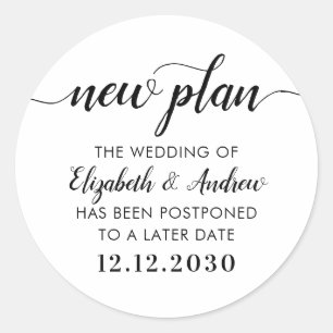 Neuer Plan ändern das Datum der Hochzeit nach der Runder Aufkleber