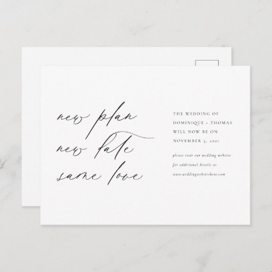 Neuer Plan Datum gleiche Liebe Postkarte (Vorne/Hinten)