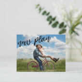 Neuer Plan Foto Hochzeit Postkarte (Stehend Vorderseite)