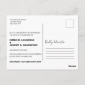 Neuer Plan Foto Hochzeit Postkarte (Rückseite)