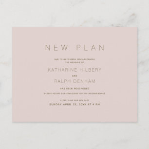 Neuer Plan für moderne rosa Hochzeit Postkarte