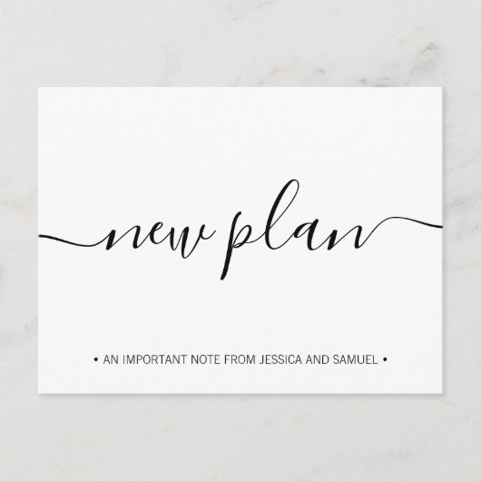 Neuer Plan für soziales Disparieren Save the Date Ankündigungspostkarte (Vorderseite)