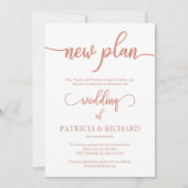 Neuer Plan Hinauf Hochzeit Elegante Rose Gold Einladung (Vorderseite)