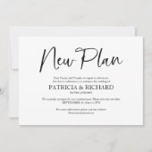 Neuer Plan Hochzeit verschoben Ankündigung (Vorderseite)