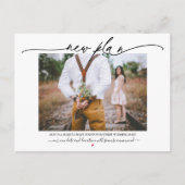 Neuer Plan Kalligrafie Hochzeitverlängerung Postkarte (Vorderseite)