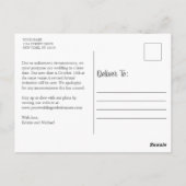 Neuer Plan Überarbeitete Hochzeitverlängerung mit  Postkarte (Rückseite)