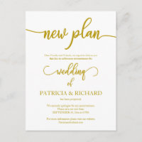 Neuer Plan Verspätete Hochzeitsankündigung Gold