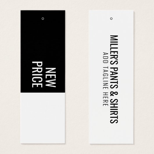 Neuer Preis - Firmenname Hang Tag (Vorne & Hinten)