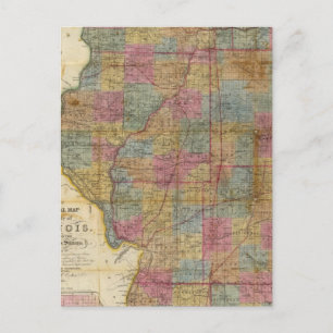 Neuer Querschnitt des Staat Illinois 2 Postkarte