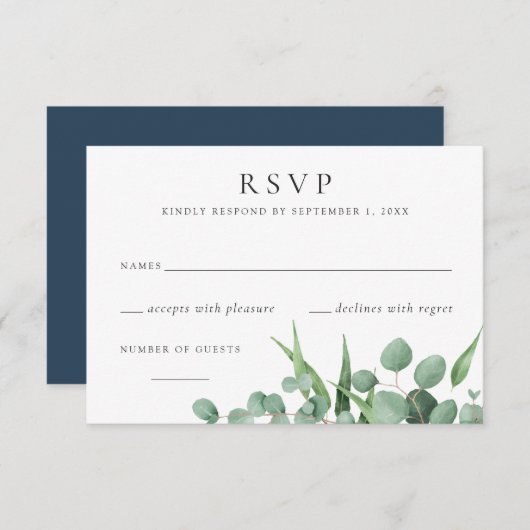 Neuer Rahmen Eukalyptus Botanischer UAWG Einladung (Vorne/Hinten)