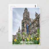 Neuer Rathausturm in München, Deutschland Postkarte (Vorne/Hinten)
