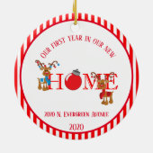 Neuer Rentier im ersten Jahr der Zuhause Keramik Ornament (Hinten)