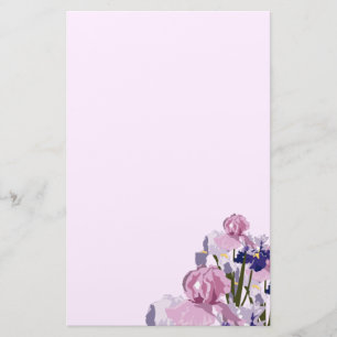 Neuer Schnitt-Frühling Irises Blumen Briefpapier