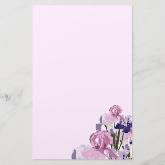 Neuer Schnitt-Frühling Irises Blumen Briefpapier (Vorderseite)