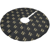 Neuer, schwarzer, monogrammatischer Anfangsbuchsta Polyester Weihnachtsbaumdecke (Schrägansicht)