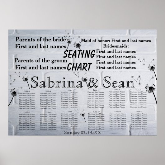 Neuer Start acht Lüster Sitzplan Poster (Vorne)