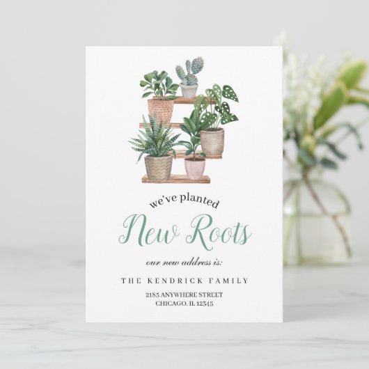 Neuer Startpunkt für neu gepflanzte neue Adresse Einladung (Stehend Vorderseite)