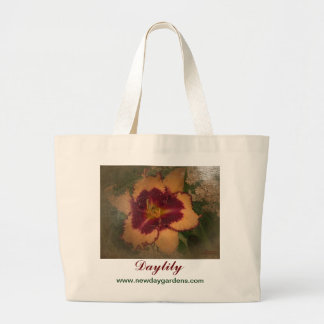 Neuer Tag arbeitet Leinwand-Taschen-Taglilie Jumbo Stoffbeutel