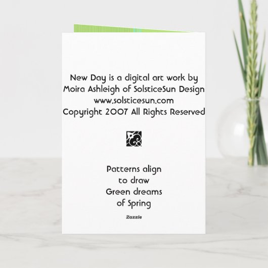 Neuer Tag Karte (Rückseite)