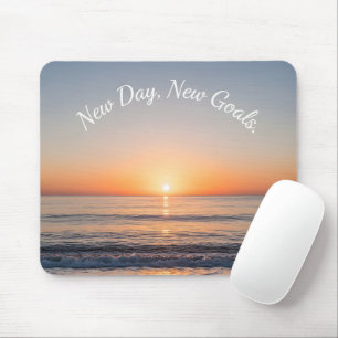 Neuer Tag Neue Ziele Strand Sonnenaufgang Motivier Mousepad