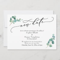 Neuer Termin Eukalyptus Aufgehobene Hochzeitsankün