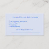 Neuer Termin für den Haustier Visitenkarte (Rückseite)