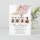 Neuer Termin für die Hochzeit von getrockneten Pam Ankündigung (Stehend Vorderseite)