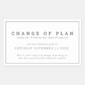 Neuer Termin für Hochzeit oder Änderung des Plans Rechteckiger Aufkleber (Vorderseite)