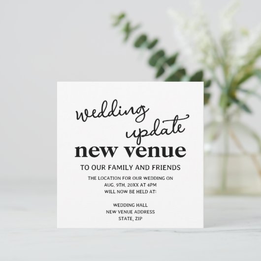 Neuer Termin für Hochzeitsaktualisierungen Ankündigung (Stehend Vorderseite)