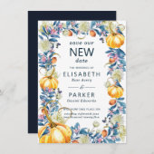 Neuer Termin Hochzeit Nachbezug Fall Pumpkin Save The Date (Vorne/Hinten)