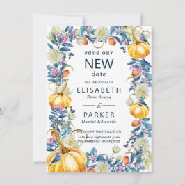 Neuer Termin Hochzeit Nachbezug Fall Pumpkin Save The Date
