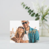 Neuer Termin Hochzeitsänderung der Pläne Verschieb Ankündigungspostkarte (Stehend Vorderseite)