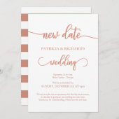 Neuer Termin verschoben Hochzeitsankündigung Rose Einladung (Vorne/Hinten)