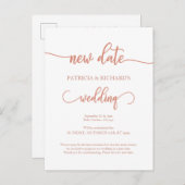 Neuer Termin verschoben Hochzeitsankündigung Rose Postkarte (Vorne/Hinten)
