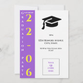 Neuer Text 1 Foto Gelb Lila Schwarz Save The Date (Rückseite)