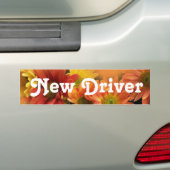 Neuer Treiber. Farbenfrohe Blume Autoaufkleber (Auf Auto)