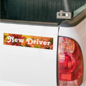 Neuer Treiber. Farbenfrohe Blume Autoaufkleber (Auf Lkw)