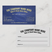 Neuer und gebrauchter Kfz-Vertrieb - Auto-Verkauf Visitenkarte (Vorne/Hinten)