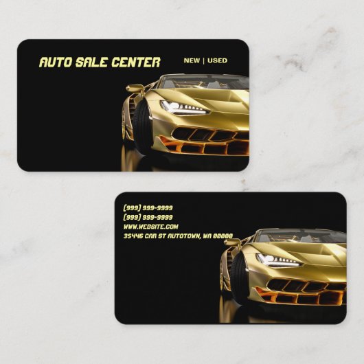 Neuer und gebrauchter Kfz-Vertrieb - Verkauf von A Visitenkarte (Vorne/Hinten)