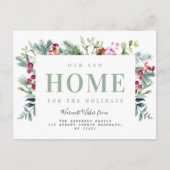 Neuer Urlaub Zuhause Bewegende Ankündigung Postkar Postkarte (Vorderseite)