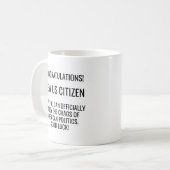 Neuer US-amerikanischer Staatsbürger Naturalisieru Kaffeetasse (Vorderseite Links)