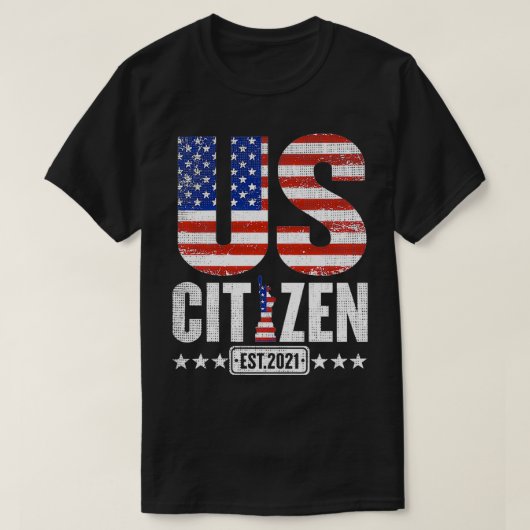 Neuer US-Bürger 2021 mit Proud Patriotic USA Ameri T-Shirt (Design vorne)