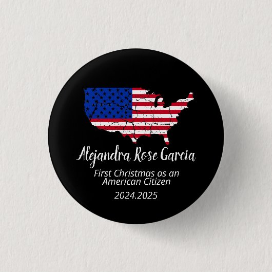 Neuer US-Bürger – American Map Citizenship Day Button (Vorderseite)